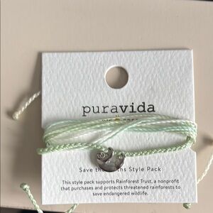Pura Vida Light Green Wave Bracelet